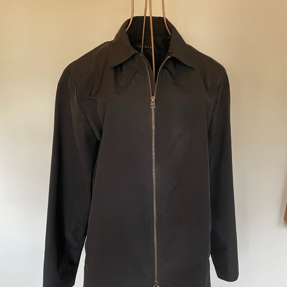 Theory black zip front jacket size large - Picture 7 of 15